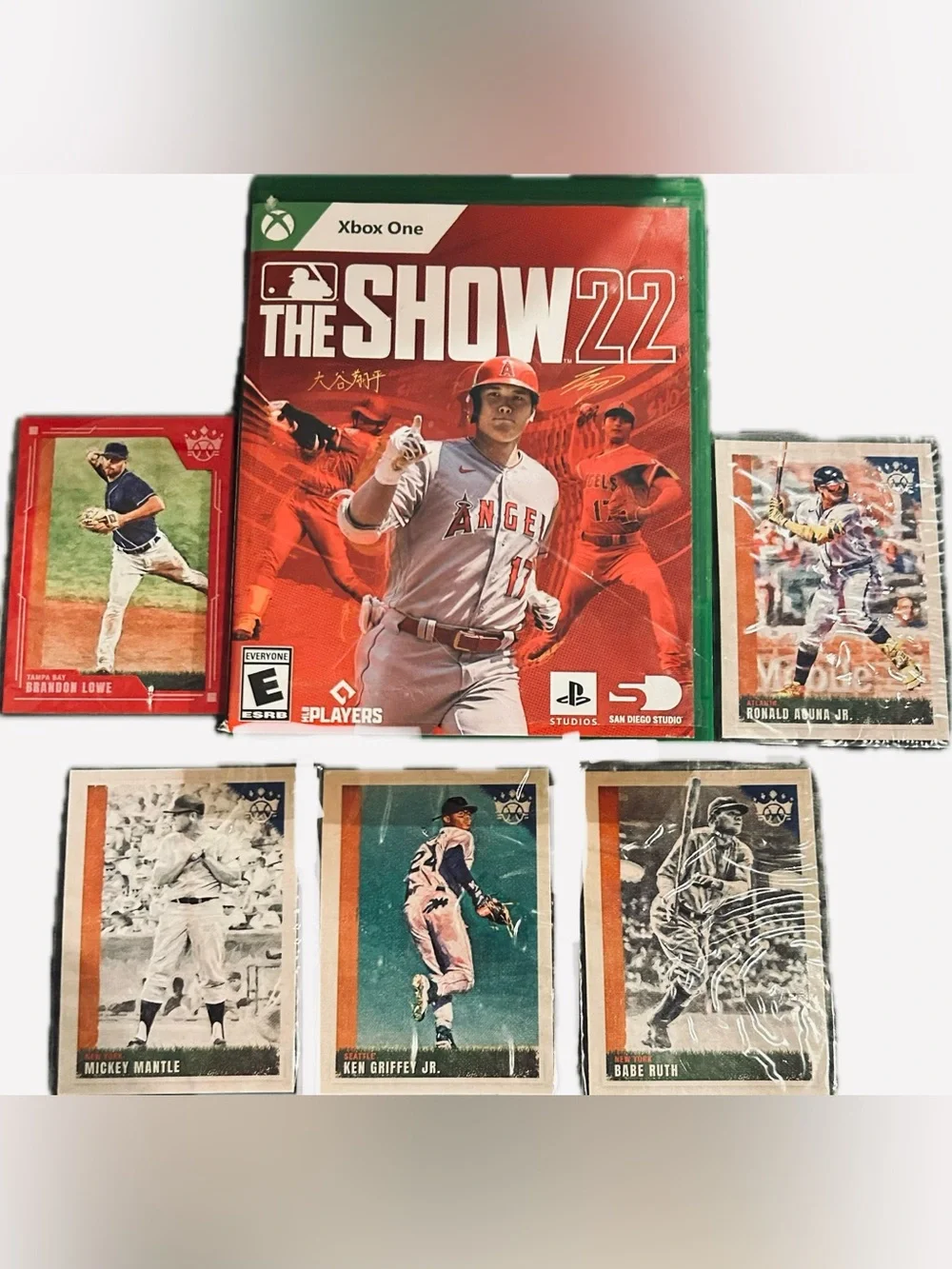 MLB The Show 22 Xbox One Game & Baseball Cards Lot